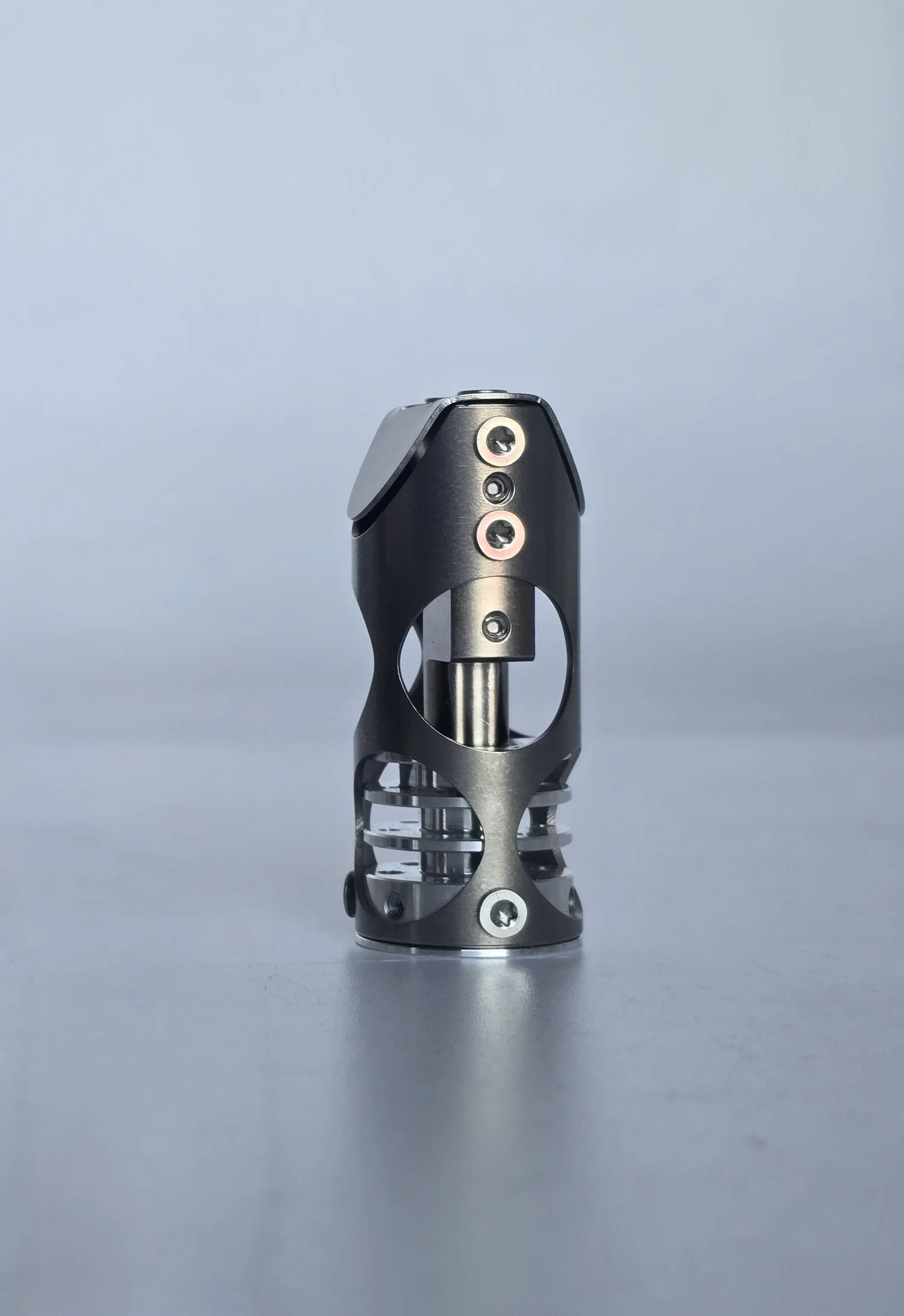 A close-up of Chube Air standing upright on a flat surface against a plain background.